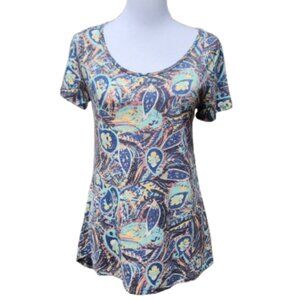 Lularoe Short Sleeve Classic T-Shirt NWT Multicolor Paisley Print